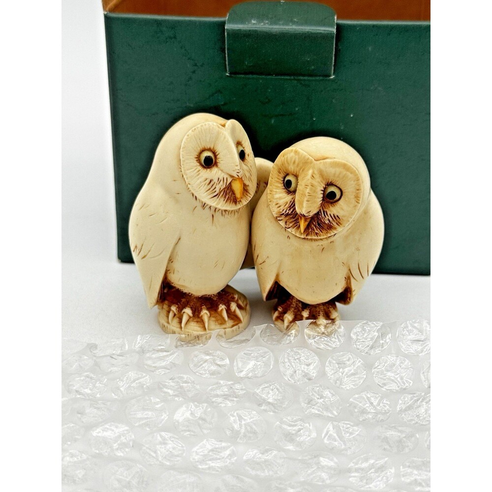 Harmony Kingdom Franklin & Eleanor Owls UK Made Two by Two 1788